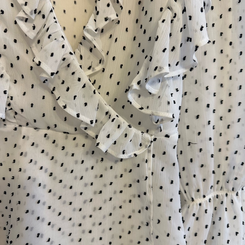 Maison d'Amélie White Blouse with Black Dots Size S - Picture 5 of 6